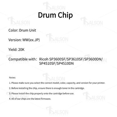 SP4500 Compatible Drum Chip SP3600SF SP3610SF SP4510SF Ricoh Printer Accessories