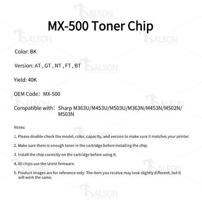 MX-500 Toner Cartridge Chip Sharp Chip For M363U M503U M453N Printer