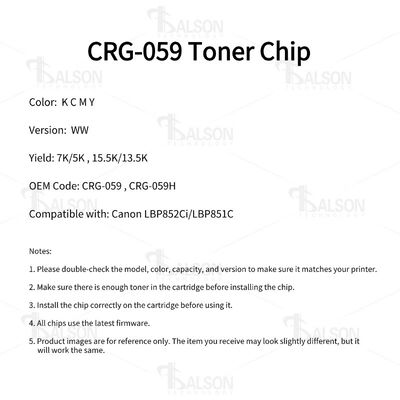 CRG-059 Toner Chip Replacement For Canon LBP852Ci LBP851C Cartridge CRG059H