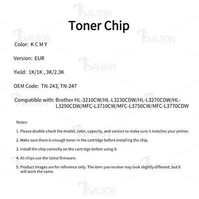 TN-243 TN-247 Brother Printer Chip For HL-L3210 DCP-L3510 MFC-L3710 Cartridge