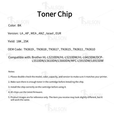 TN3618 TN3617 Brother Toner Chip TN3610 MFC-L6915DW Compatible Printer Chip