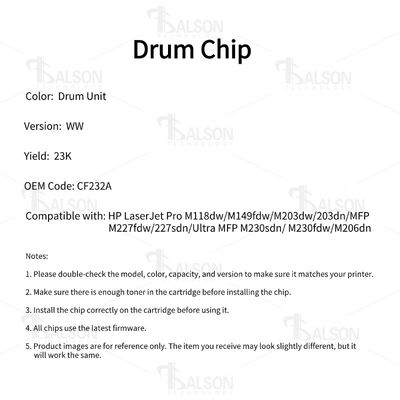 CF232A HP Toner Chip For Pro M203dw M118dw M148dw M149dw M206dn M227fdw Drum Unit