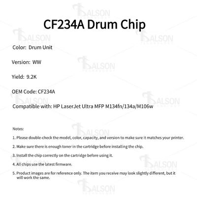 CF234A Drum Chip For LaserJet Ultra MFP M134fn M106w Drum Cartridge