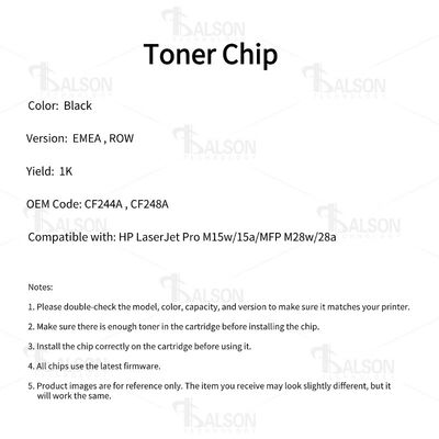 CF244A CF248A Toner Cartridge Chip , Pro M15w MFP M28w Laser Printer Chip