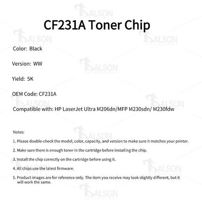 CF231A Laser Toner Chip For LaserJet Ultra M206dn MFP M230sdn Printer