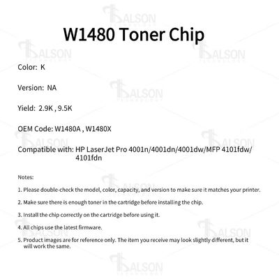 Compatible Toner Cartridge Chip For W1480A LaserJet Pro 4001n MFP 4101fdw Cartridge