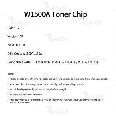 W1500A HP Toner Chip 150A , HP LaserJet MFP M141w M111w Printer Toner Cartridge Chip