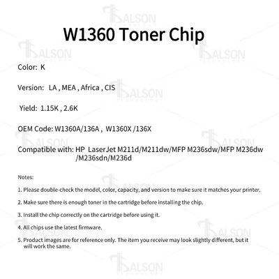 W1360A Compatible Printer Chip For LaserJet M211d MFP M236sdw Cartridge 136A