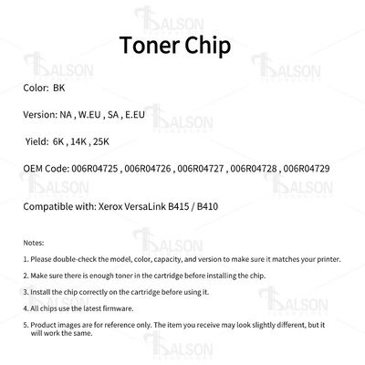 B410 Xerox Toner Chip VersaLink B415 B410 Printer Cartridge Chip