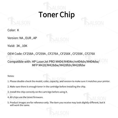 CF258A CF259A CF276A Toner Chip For LaserJet PRO M404 MFP M428 Printer Cartridge