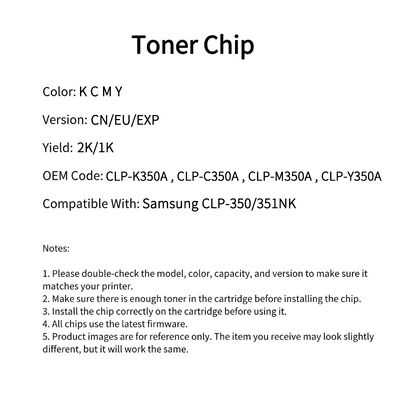 CLP-350A Toner Chip Compatible with Samsung CLP-350/351NK
