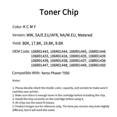 108R00861 Drum Unit Chip For Xerox Phaser 7500 Toner Cartridge Chip 106R01446