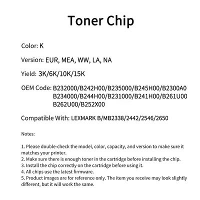 Lexmark B232000 chip B/MB2338/2442/2546/2650