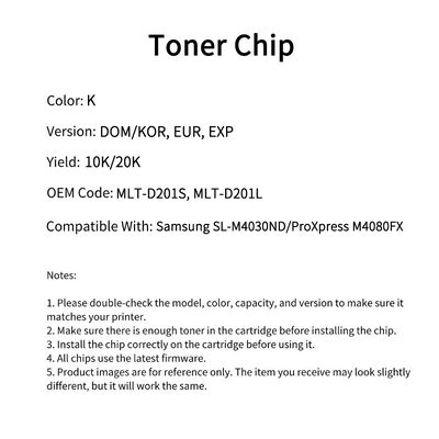 Samsung MLT-D201S/MLT-D201L chip SL-M4030ND/ProXpress M4080FX