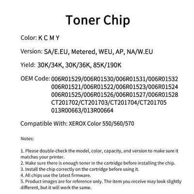Compatible Toner Chip For XEROX Color 550/560/570 Copier Cartridge