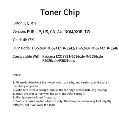 Kyocera TK-5240 laser chip ECOSYS M5526cdw/M5526cdn/P5026cdn/P5026cdw