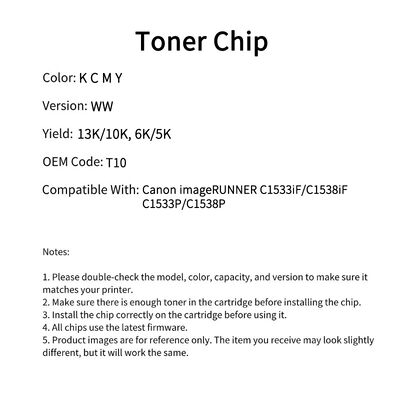 Canon T10 toner cartridge chip imageRUNNER C1533iF/C1538iF/C1533P/C1538P