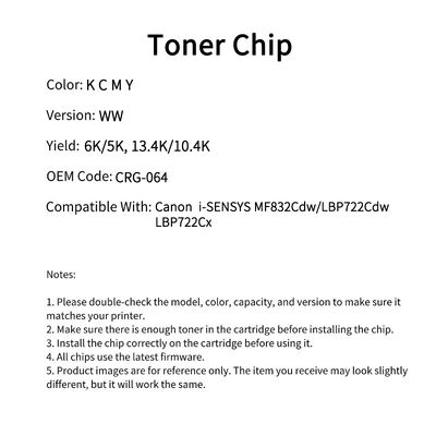 Canon CRG-064 toner cartridge chip i-SENSYS MF832Cdw/LBP722Cdw/LBP722Cx 