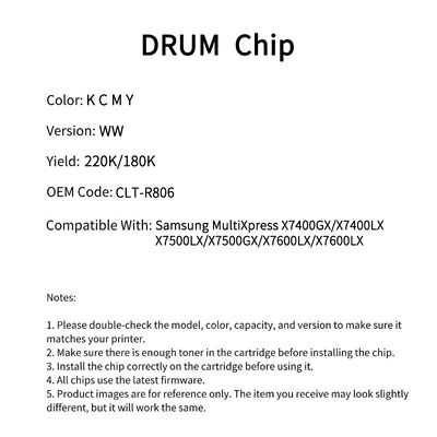 Samsung CLT-R806 Drum Chip X7400GX/X7400LX/X7500LX