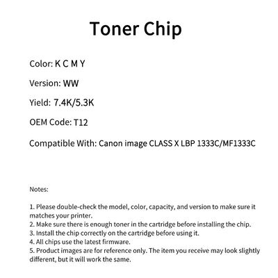 Canon T12 toner cartridge chip imageCLASS X LBP 1333C/MF1333C