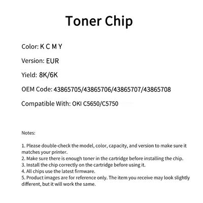 OKI 7843865708 chip C5650/C5750