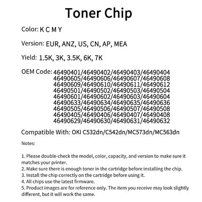 OKI 46490404 chip C532dn/C542dn/MC573dn/MC563dn