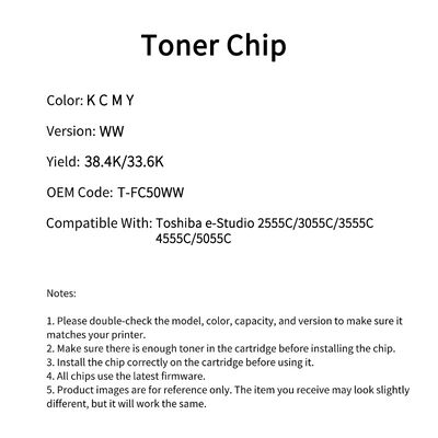 Compatible T FCT FC50WW Toner Chip For Toshiba e Studio 2555C 3055C 3555C 4555C 5055C