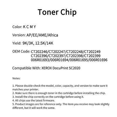 Compatible CT202246 Toner Chip For Xerox DocuPrint SC2020