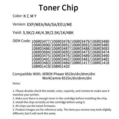 Fuji Xerox 106R03480 chip Phaser 6510n/dn/dnm/dni