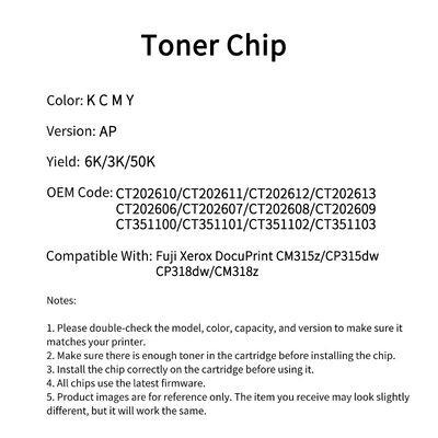 Fuji Xerox CT202610 chip DocuPrint CM315z/CP315dw