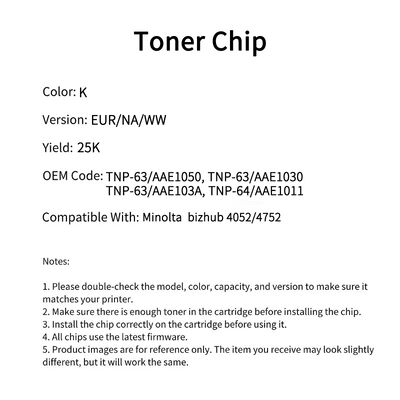 Minolta TNP-63/AAE1050 chip bizhub 4052/4752