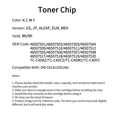 OKI 46507504 chip C612n/C612dn