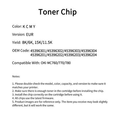 OKI 45396304 chip MC760/770/780