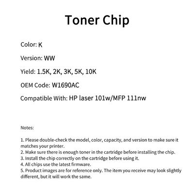 Compatible W1690AC Chip For HP laser 101w MFP 111nw