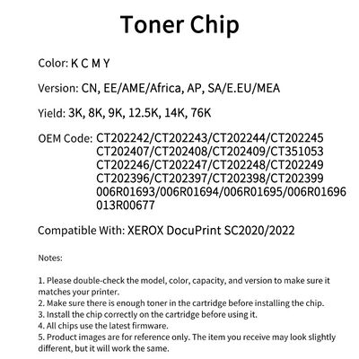 Compatible CT202242 Toner Chip For XEROX DocuPrint SC2020