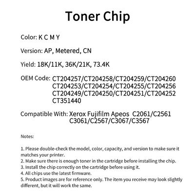 Compatible CT204257 Toner Chip For Xerox Fujifilm Apeos C2061 C2561 C3061 C2567