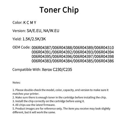 Compatible 006R04387 Toner Chip For Xerox C230 C235
