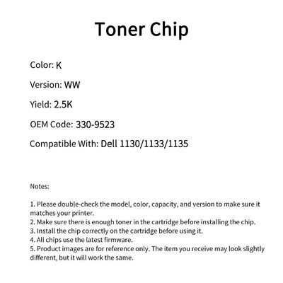Compatible 330 9523 Toner Chip For DEL1130 1133 1135
