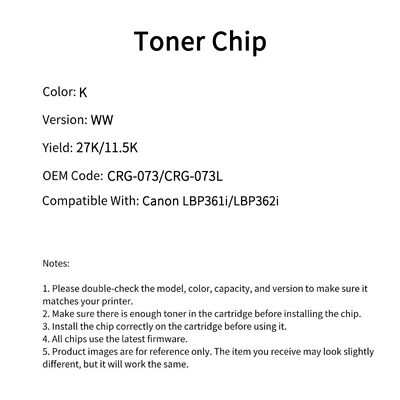 Compatible CRG 073 Toner Chip For Canon  LBP361i LBP362i