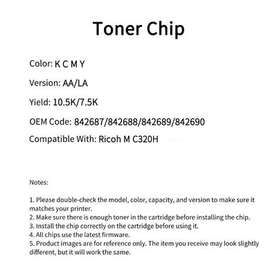Ricoh 842687 TONER CHIP-Ricoh M C320H