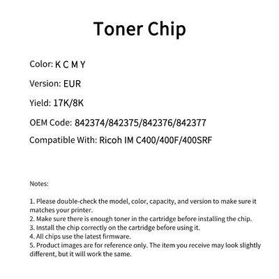 Ricoh 842374 chip IM C400/400F/400SRF