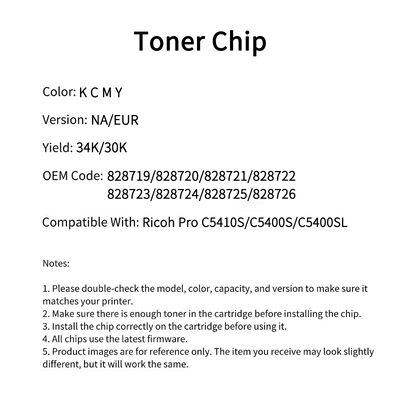 Ricoh 828719 chip Pro C5410S/C5400S/C5400SL