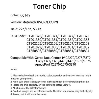 Compatible CT201370 Toner And Drum Chips For Xerox DocuCentre IV C2270 2275