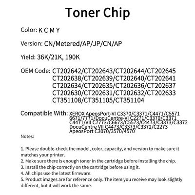Compatible CT202642 Tone And Drum Chip For XEROX ApeosPort VI C3370 C3371