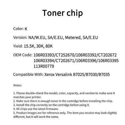 Compatible 106R03393 Toner Chip For Xerox Versalink B7025 B7030 B7035