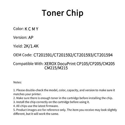 Compatible CT201592 Chip For Xerox DocuPrint CP105 CP205 CM205 CM215 M215