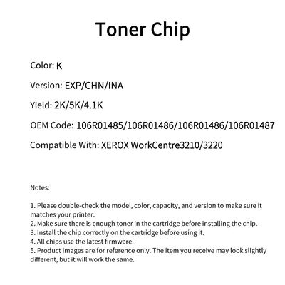 Compatible 106R01485 Toner Chip For Xerox  WorkCentre3210 3220