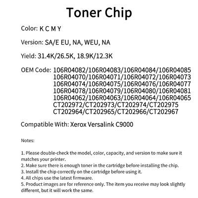 Compatible 106R04085 CT202972 Toner chip For Xerox Versalink C9000