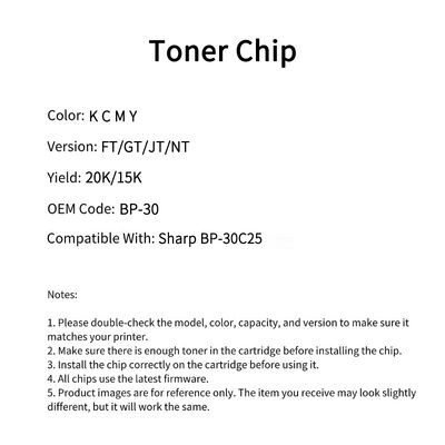 Compatible BP-30 Toner Chip For Sharp BP-30C25