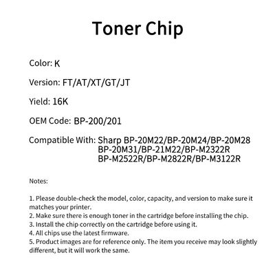 Compatible BP FT200 201 Toner Chip Sharp For BP 20M22 BP 20M24 BP 20M28